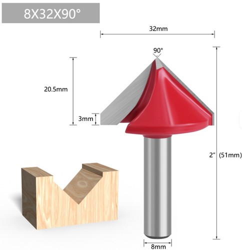 32mm schaft 8mm - 90°, schaft=8mm